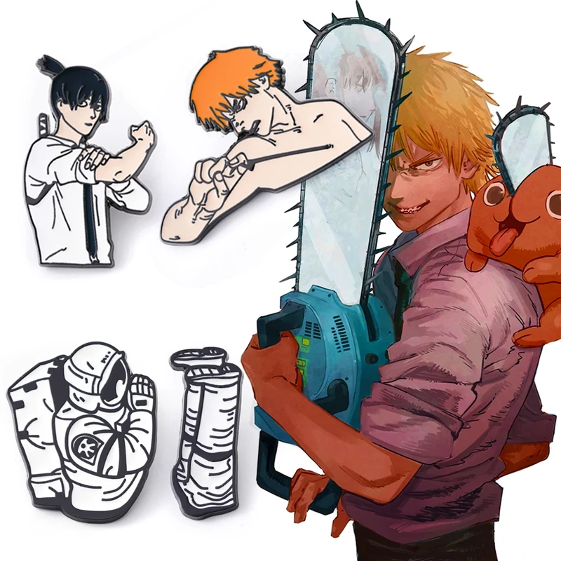 

NEW Anime Chainsaw Man Pochita Makima Hayakawa Aki Devil Metal Badge Button Brooch Pins Collection Medal Souvenir Cosplay