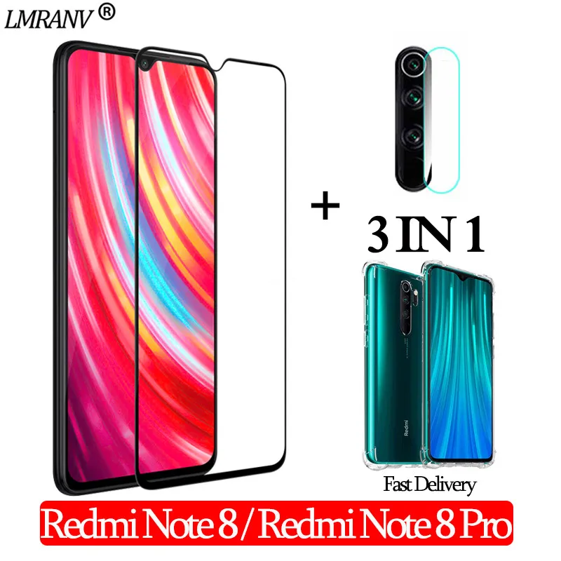 Airbag Ударопрочный чехол+ Камера ззащитное стекло на редми нот 8 про cтекло Xiaomi Redmi Note 8Pro 3-в-1 Экран Защитная cтекло redmi note 8 pro cтекло редми ноут 8 redmi note 8 3D cтекло