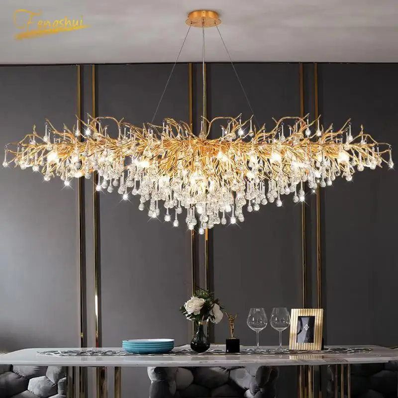 

Nordic LED Luxury Chandelier Lighting Living Room LOFT Restaurant Kitchen Crystal Hanging Lamps Hotel Ceiling Chandeliers Lamp