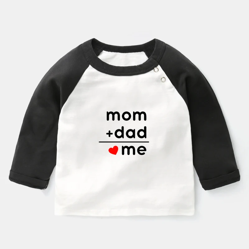 Футболка с длинными рукавами и надписью Formula Dad + Mom = Me Детские футболки хлопковая