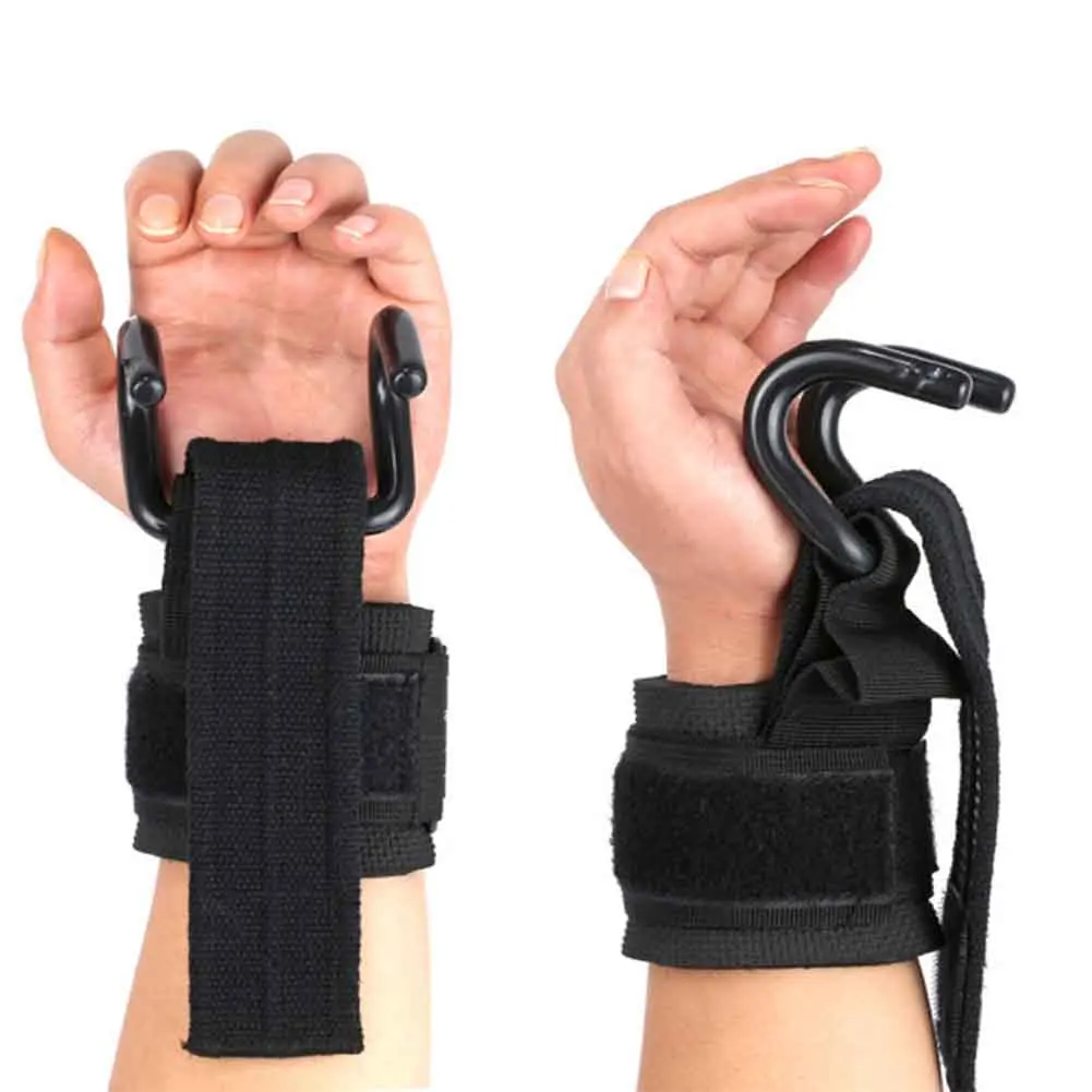 1 Pair Wrist Strap Supporting Cross Training Weight Lifting Hook Pull-up Gym Exercise Anti Slip Strength Heavy Duty Deadlifts | Спорт и