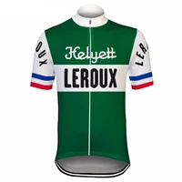 helyett leroux team retro classic cycling jerseys racing bicycle summer short sleeve ropa ciclismo clothing maillot