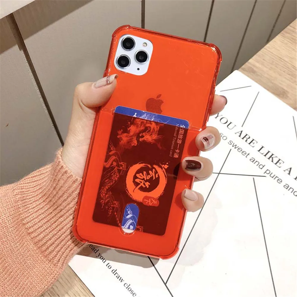 Чехол для телефона с кармашком карт iPhone 11 Pro Max X XR XS мягкая задняя крышка из ТПУ 6 6S 7