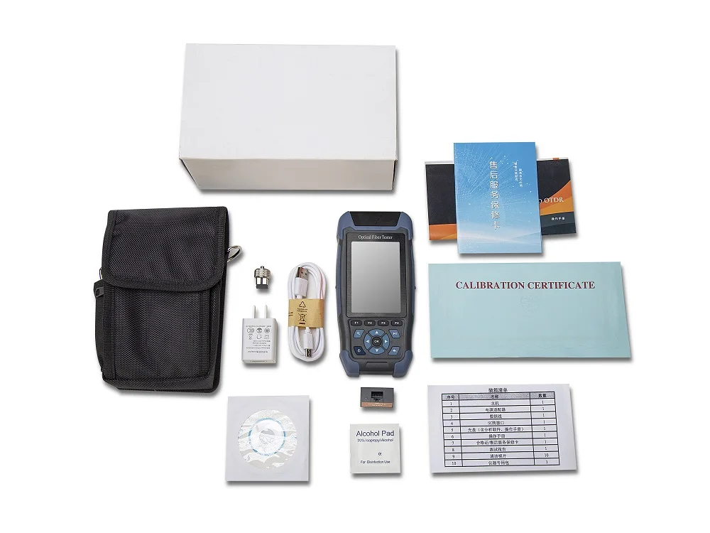 

MINI OTDR Fiber Optic Reflectometer with 9 Functions VFL OLS OPM Event Map 24dB for 64km Cable Ethernet Fiber Cable Tester otdr