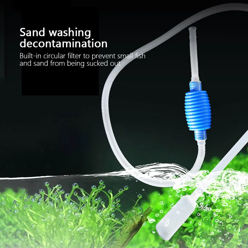 

Aquarium Cleaner Vacuum Handheld Siphon Pump With Filter Nozzle Household Fish Tank Water Changer Air Pump Tool home Accessories