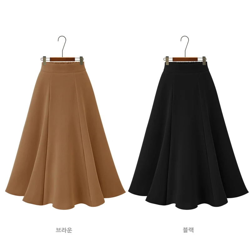 

Women elegant formal OL Ladies Skirt Fashion Party Office Solid black Khaki Apricot Casual Elastic waist woman Skirts faldas
