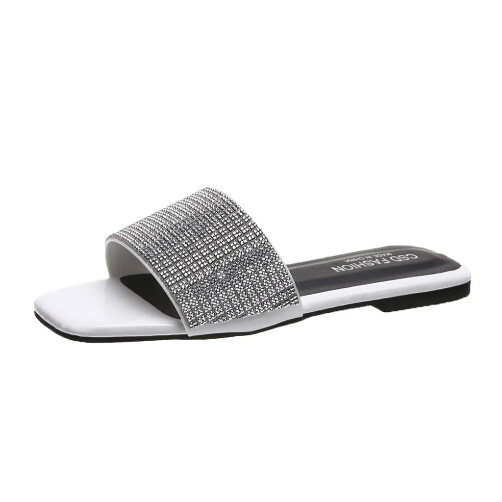 Босоножки klv женские с жемчугом повседневные пляжные шлепанцы плоская подошва