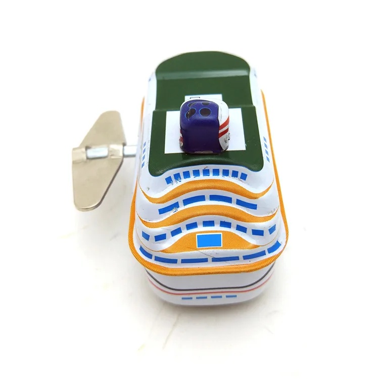 

[Funny] Adult Collection Retro Wind up toy Metal Tin Luxury cruise ship boat Clockwork toy figures model vintage toy kids gift