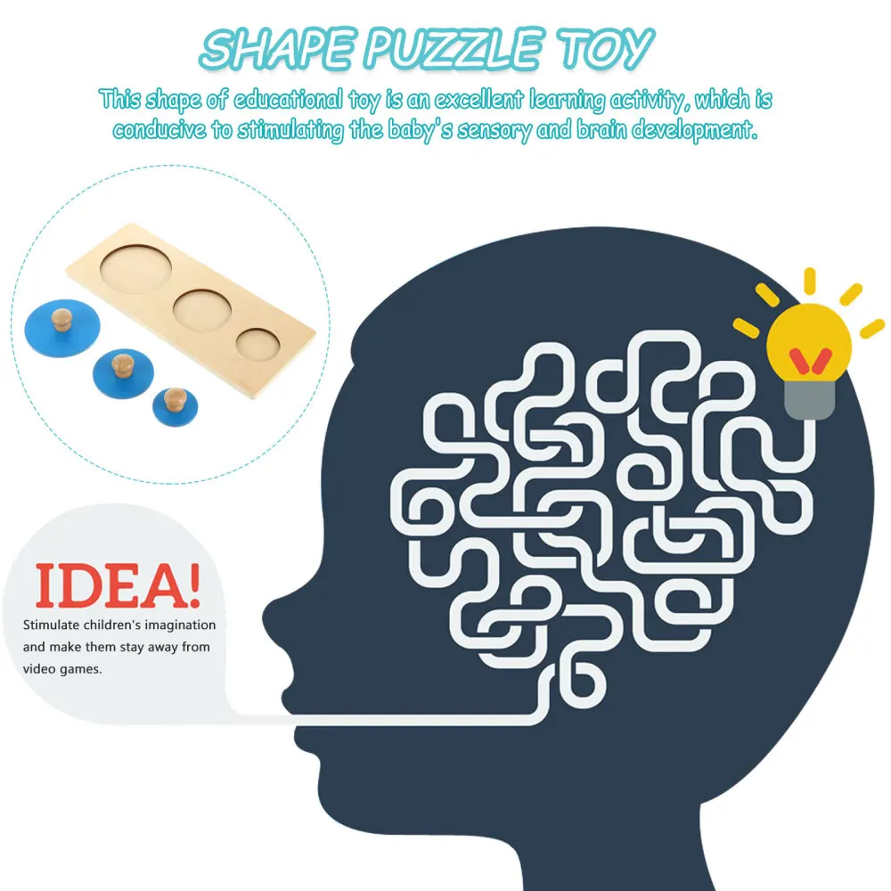 

1 Set Wooden Shape Puzzles Early Educational for Toddlers Baby Kids
