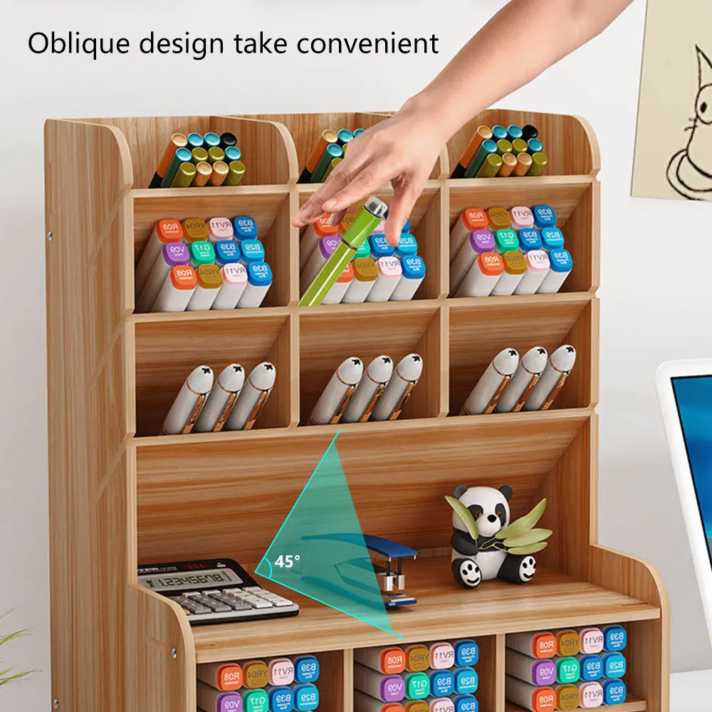 Креативный Настольный органайзер многофункциональный деревянный держатель для