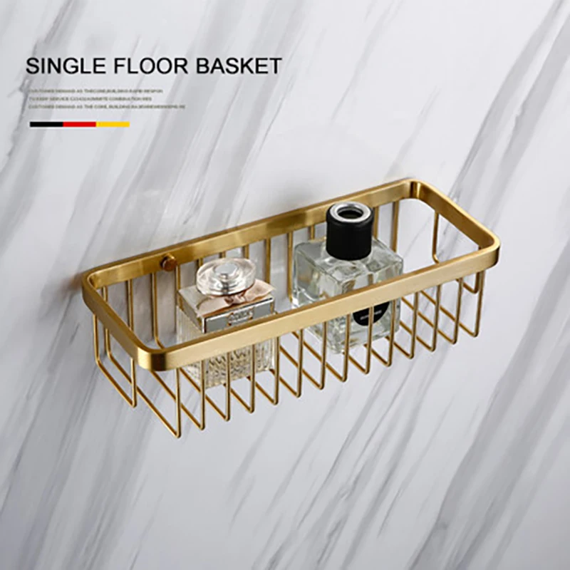 1 Square Basket Smesiteli роскошный золотой набор оборудования для ванны 304 нержавеющая сталь матовый бумажный держатель полотенец мыльница, ванная продукт - Цвет: 1 Square Basket