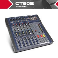 xtuga ct60s usb 7 channels mic line audio mixer mixing console usb xlr input 3 band eq 48v phantom power with power adapter