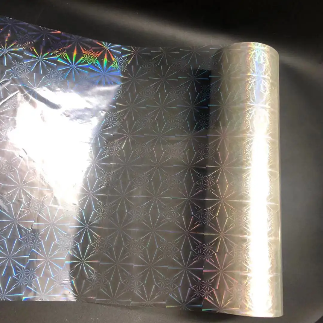 Rollos de papel de aluminio hologr&aacute;fico transparente para impresora l&aacute;ser, rollo de papel de manualidades de tarjeta de transferencia de calor de 120M, 21cm de ancho-5