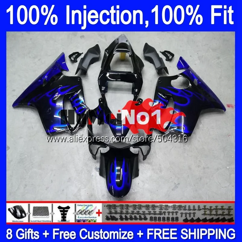 

Injection Body For HONDA CBR 600 F4i 600F4i 600CC 138MC.222 CBR600F4i 01 02 03 CBR600 F4i 2001 2002 2003 OEM Fairing Blue Flames