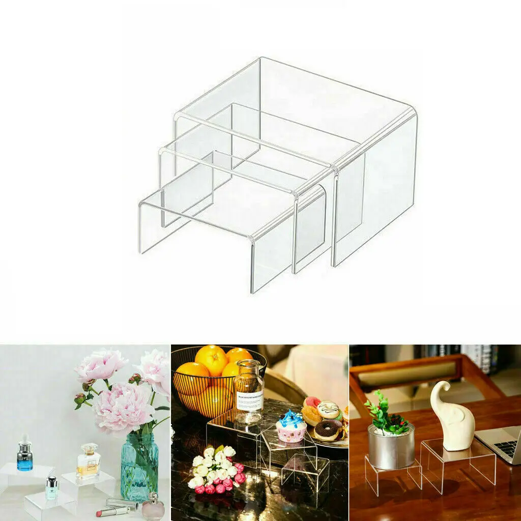 Прозрачная акриловая витрина 3 шт. полка держатель Витрина счетчик Подарочная