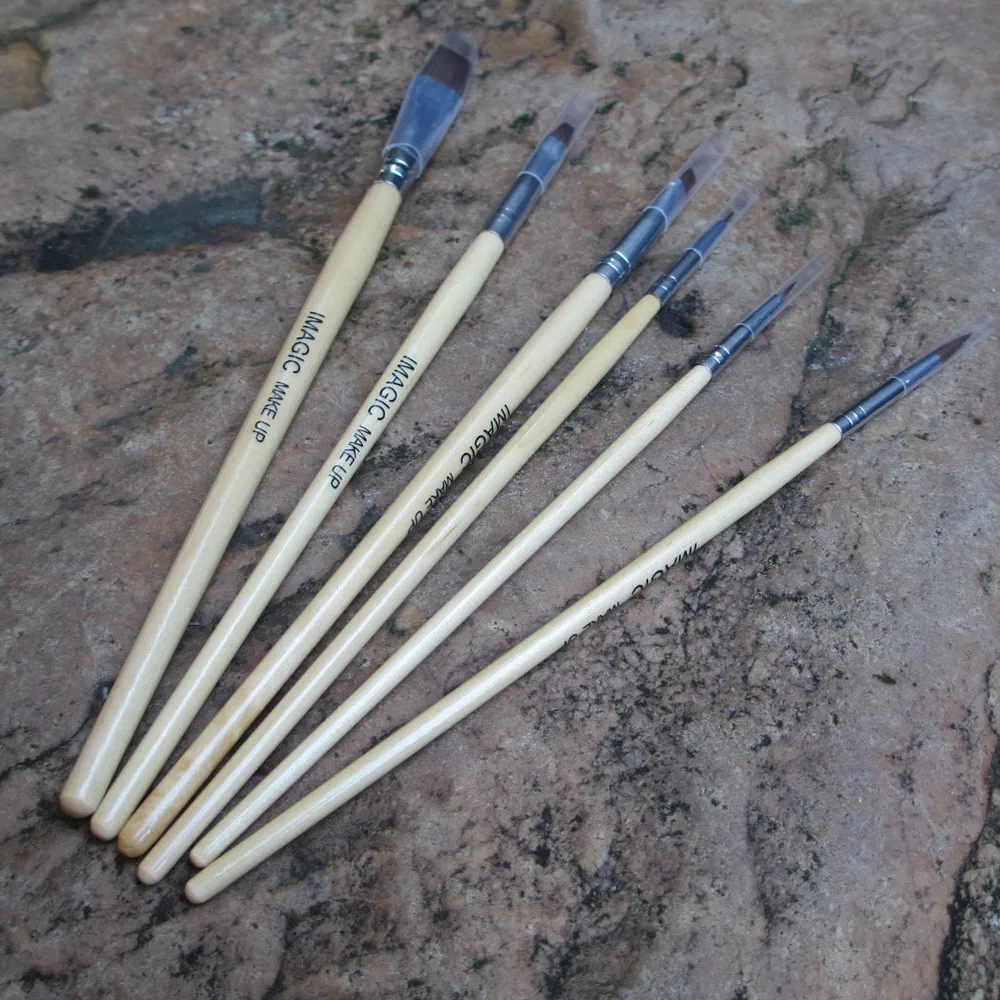 6 шт. кисть для пудры Pro Макияж косметические кисти пудра основа век контурная