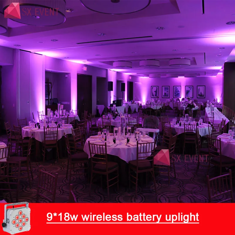 Weddingdj Setup 18Wx9 RGBWA+ UV 6в1 батарея беспроводные Уличные светодиодные DMX стандартные могут диско DJ вечерние светодиодные подсветки сценическое театральное освещение