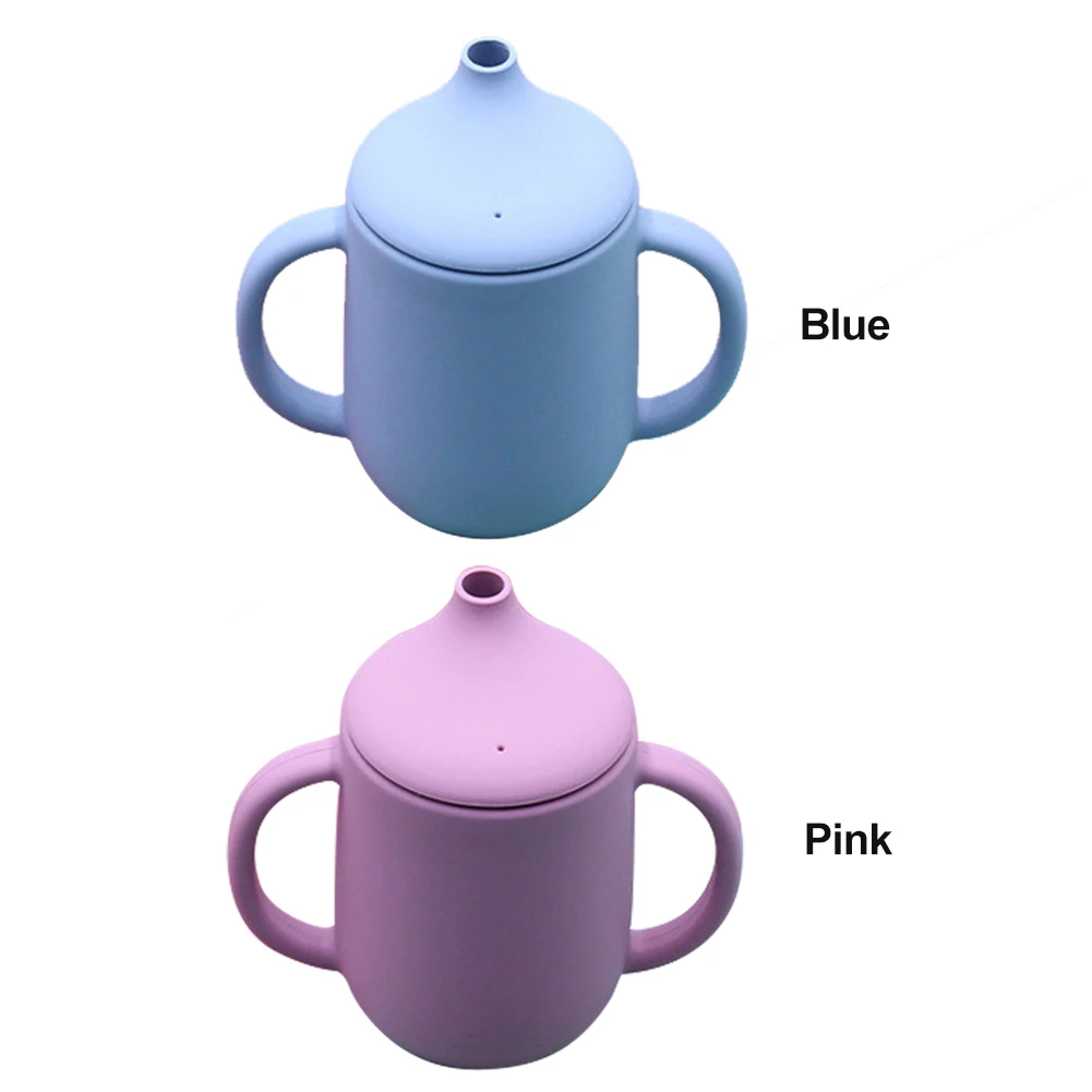 

Feeding Spill Proof Dishwasher Safe Easy Clean Silicone Training Cup Ergonomic Learning Two Handles With Lid Baby Toddler Home