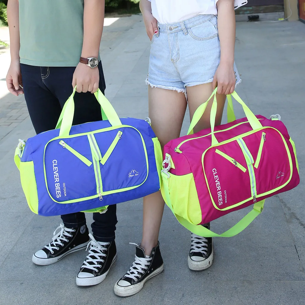 foldable Travel Storage Collapsible Bag Shoulder Portable Outdoor Folding Luggage unisex Large Capacity Soild Handbags | Багаж и сумки