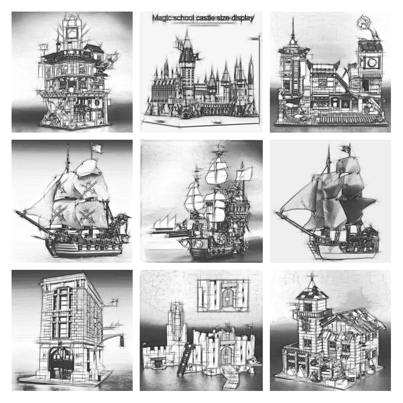 H& HXY 06066 06083 16001 160002 16007 16005 16006 16008 16009 16012 16010 16050 16060 фильм строительный блок кирпичи игрушки