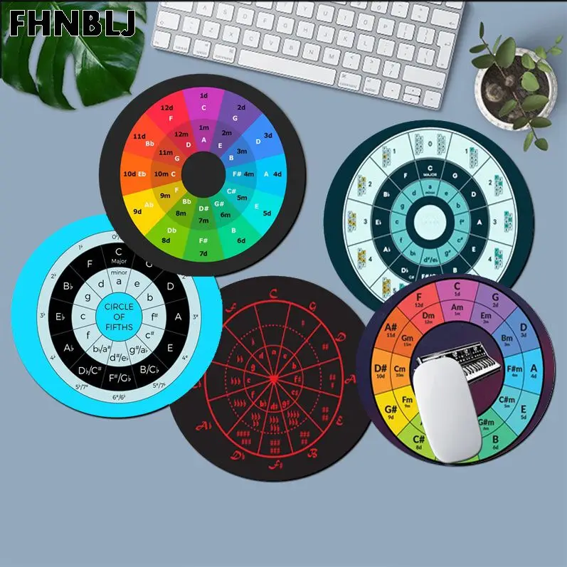 

FHNBLJ Your Own Mats Circle of Fifths Beautiful Anime round Mouse Mat gaming Mousepad Rug For PC Laptop Notebook