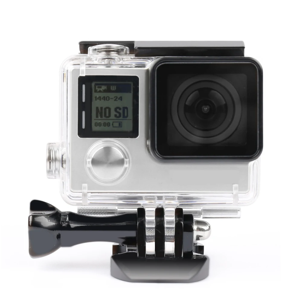 Go Pro аксессуары водонепроницаемый корпус чехол для Gopro Hero 3+(Plus)/4 подводный дайвинг Защитная крышка протектор