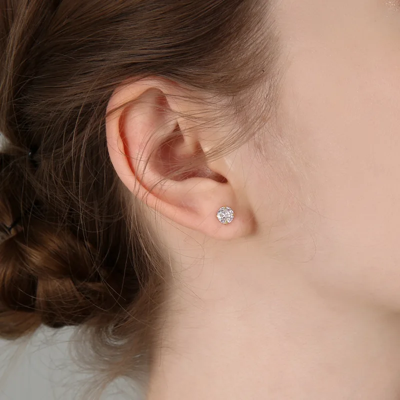 

Sparkle Series Jewelry 925 Silver Needle Ear Studs Ear Hole Maintenance Sleep Without Picking Contracted necklace Wholesale