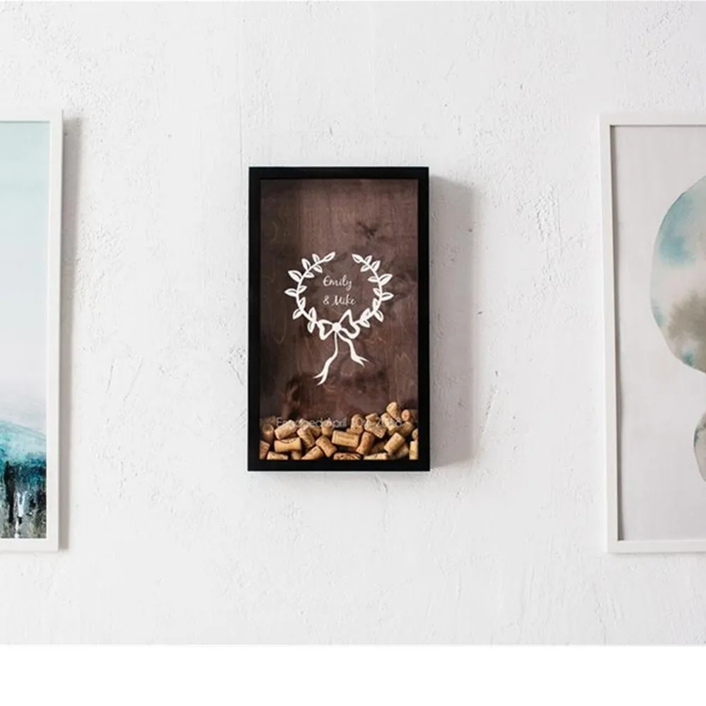 Индивидуальная винная пробка свадебное украшение коробка для помолвки теней