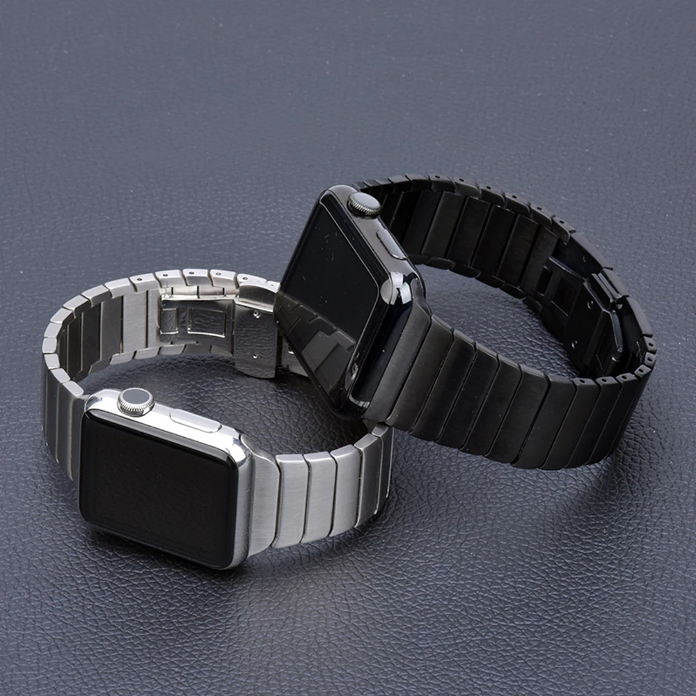 Ремешок из нержавеющей стали для Apple watch band 44 мм 40 звеньевой браслет iwatch 42 38 apple series
