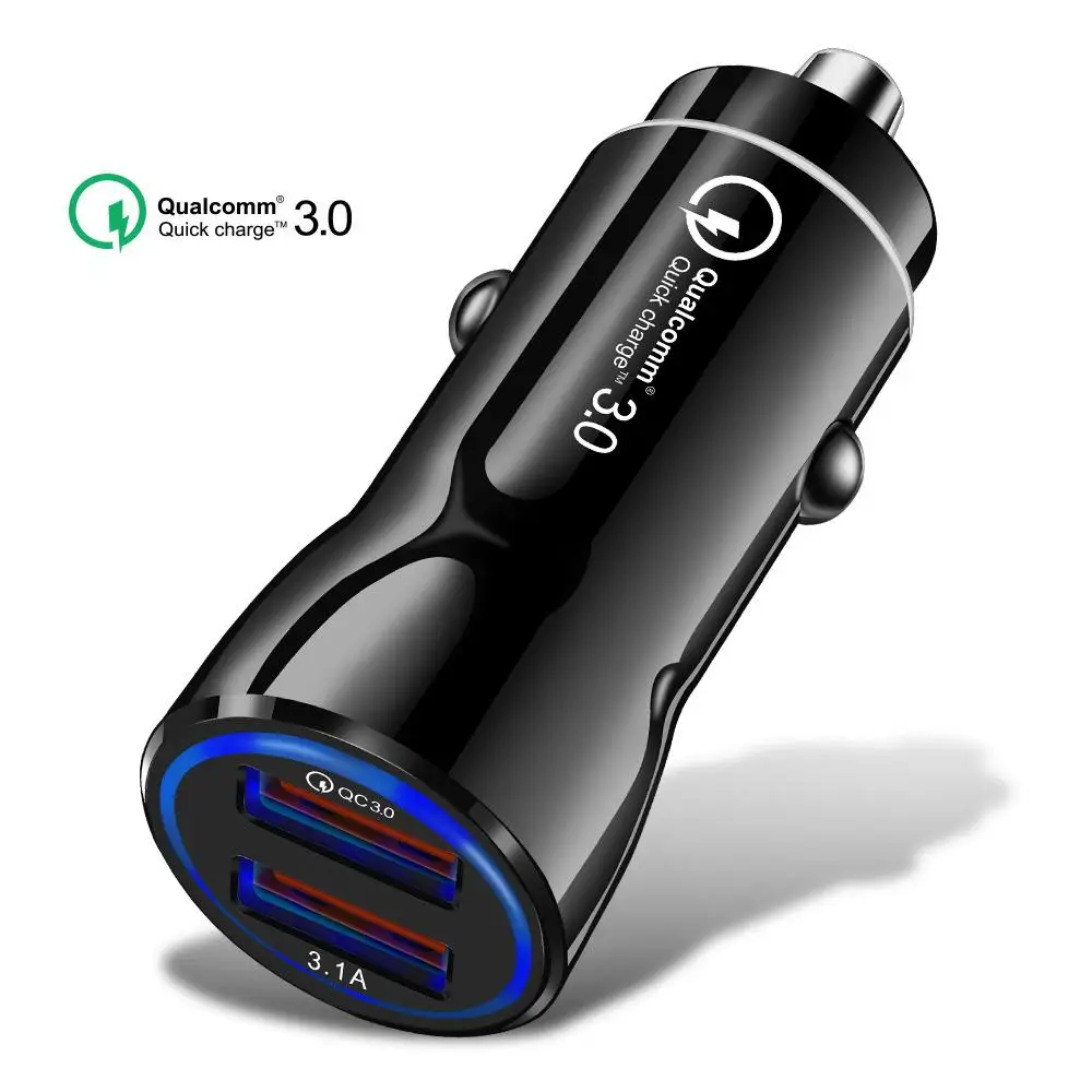 3.1A быстрое автомобильное зарядное устройство Quick Charge 3 0 Dual USB для iphone XR XS Max Xiaomi Huawei