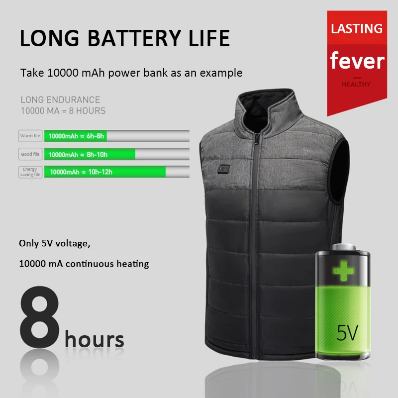 

USB Electric Heated Vest Men Women Autumn Winter Smart Heating Cotton Vest Outdoor Thermal Winter Warm Jackets