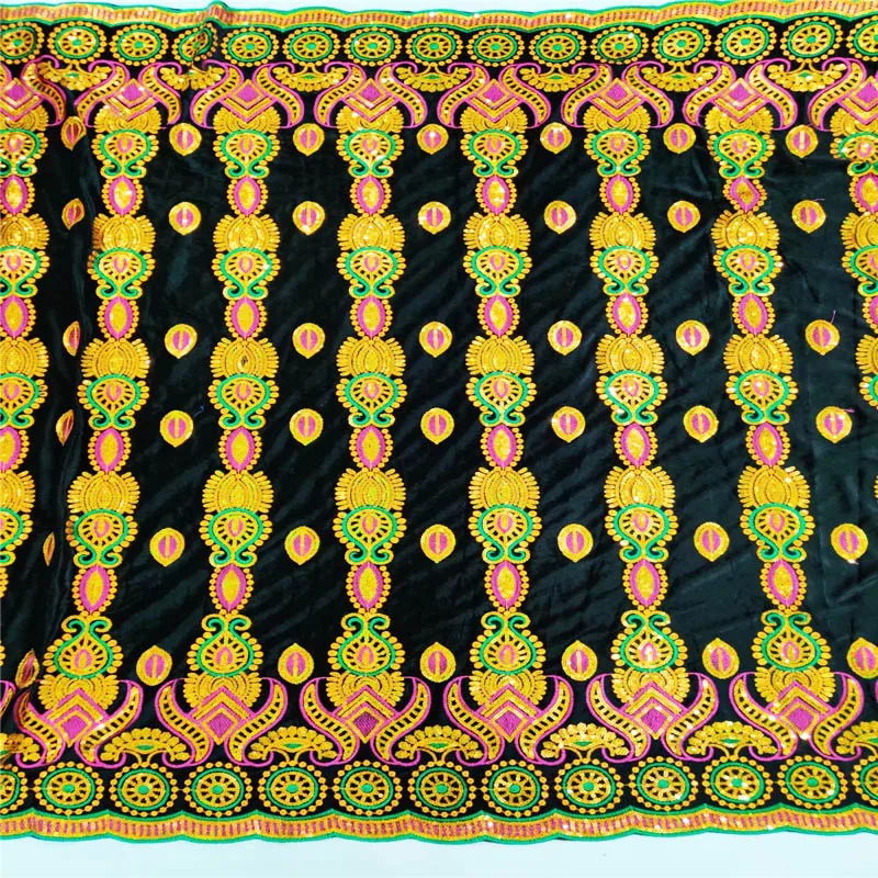 Высококачественная шелковая Бархатная ткань с вышивкой и блестками бархатная