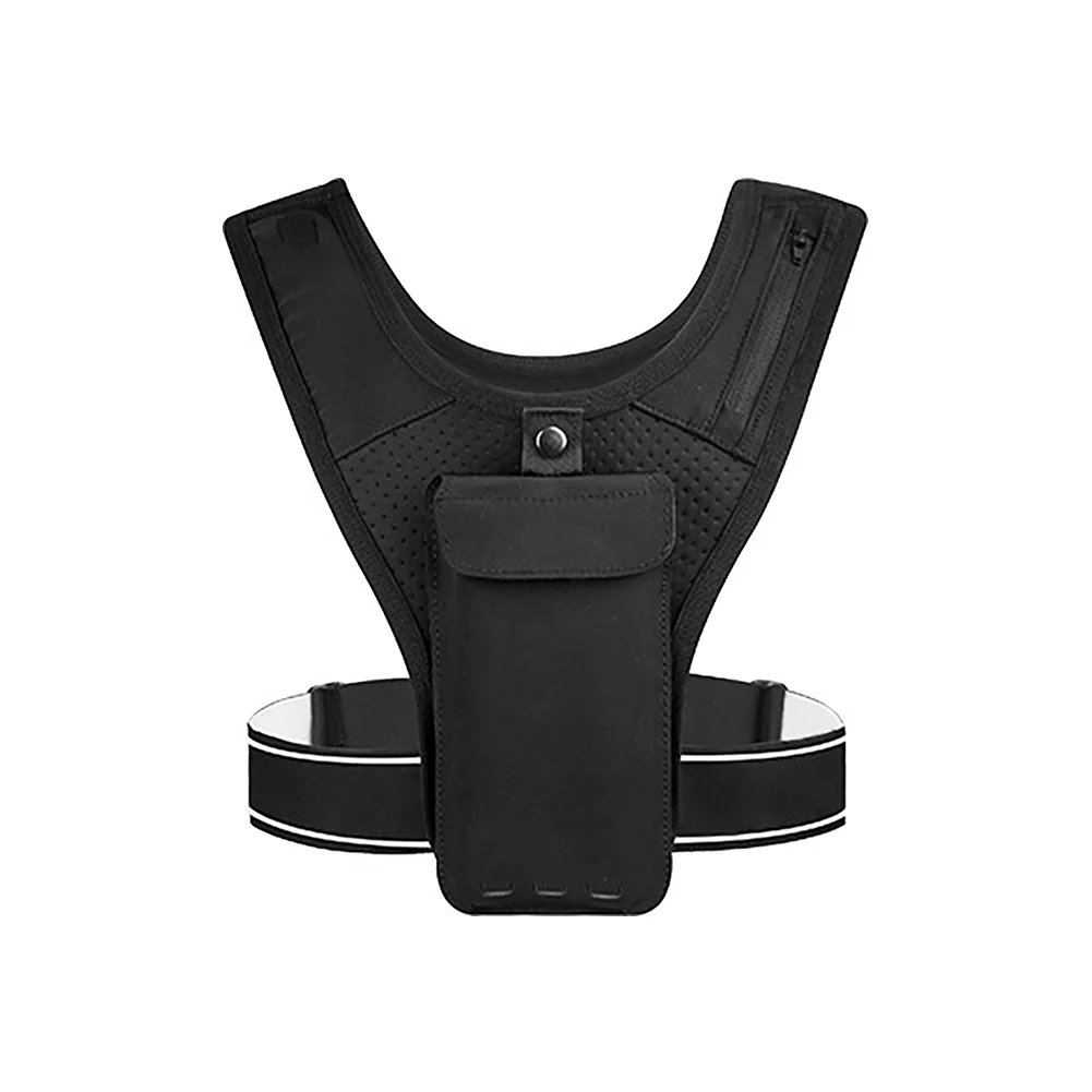 

Hiking Climbing Adjustable Belt Reflective Cycling Phone Holder Shoulder Pocket Outdoor Sports Lightweight Running Vest Fitness