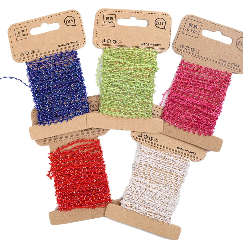 

5yards colorful beaded trims for clothes Sewing beads trimming and ribbon DIY craft supplies clothes accessories