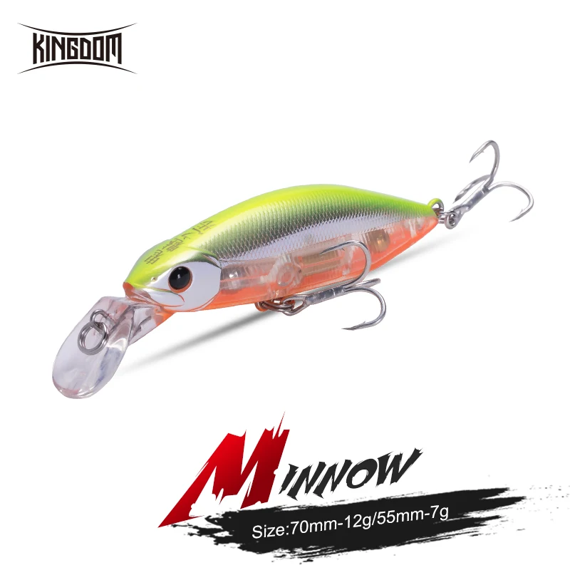 

Kingdom Slow Sinking Pencil Noise Minnow Sea Fishing Lures 70mm 12g 55mm 7g Swimbaits Swing Hard Baits Wobblers Fishing Tackle