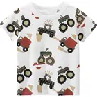 2021 летняя футболка для мальчиков, футболка с короткими рукавами для маленьких мальчиков, тонкий топ с круглым вырезом и принтом машин для От 2 до 8 лет, детская одежда