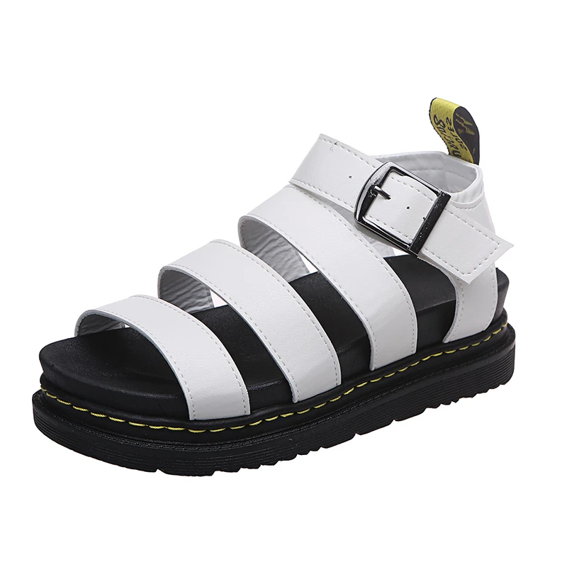 

2021 Summer New Shoes Womens Sandals Students Flat Platform Shoes Women Soft Patent Leather Gladiator Sandals Female Beach Shoes