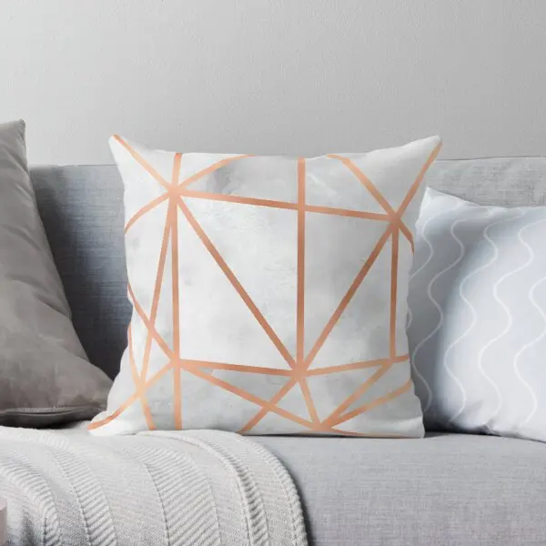 

White & Copper Geo Throw Pillow Cover Print Pillow Case Waist Cushion Cover Pillows NOT Included