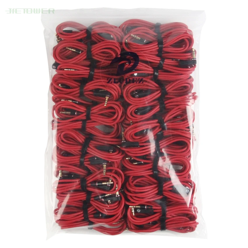 

500pcs/lot Red 4 To 4/3 To 3 Elbow Audio Cable 3.5mm Male To Male Detox/Pro Headphone Replacement Audio Extension Cable Cheap