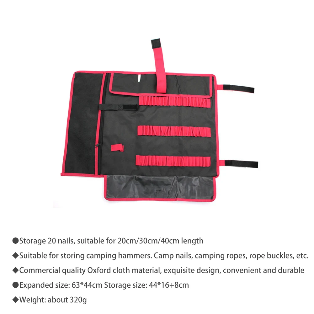 

Outdoor Camping Tool Bag Tent Lamp Storage Bag Camping Camp Nail Hammer Accessories Finishing Bag Tent Stakes hammer tool pouch