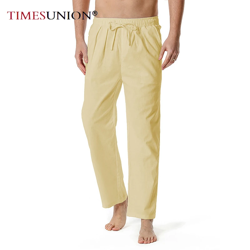 Мужские брюки из льна и хлопка летние свободные легкие с эластичной талией 0224-2 |