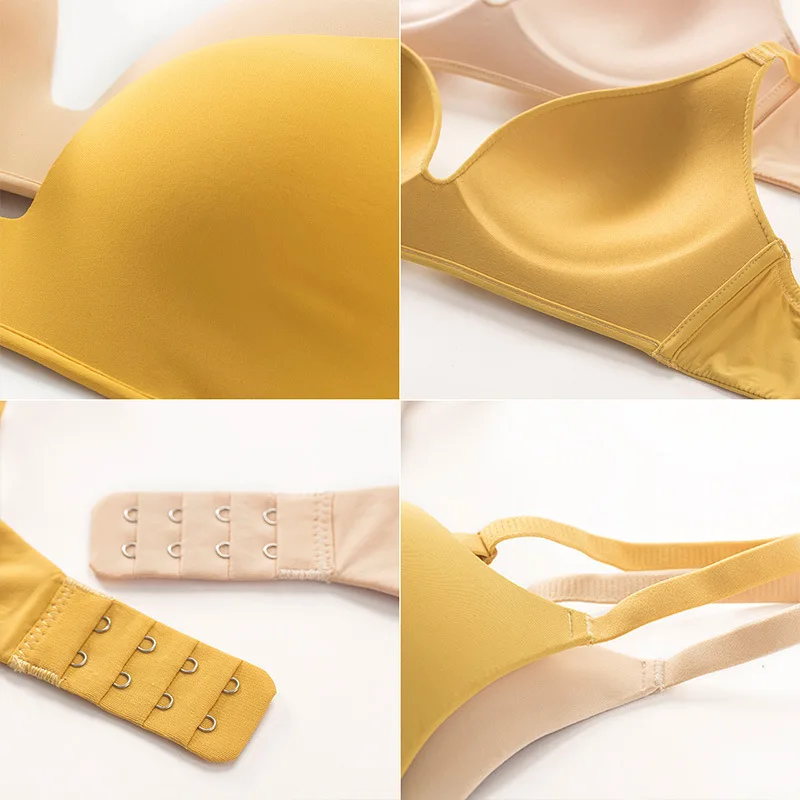 Бюстгальтер женский бесшовный желтого цвета без косточек чашка A B | Женская