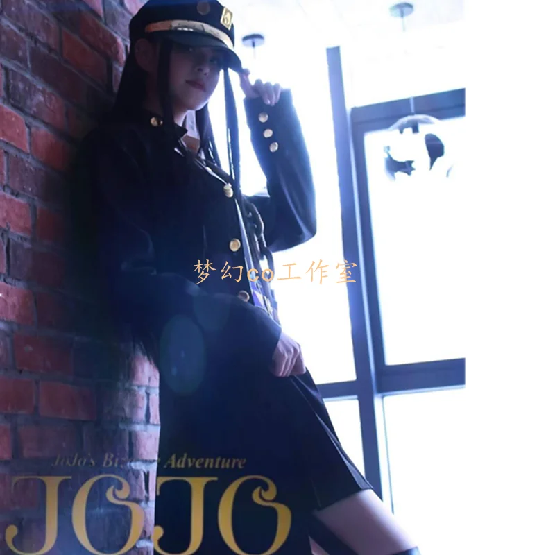 Фото Kujo Jotaro Косплей Кожаный Косплей Костюм (не шляпа) женская версия для Хэллоуина, Рождественской вечеринки, мужской и женский костюм №4