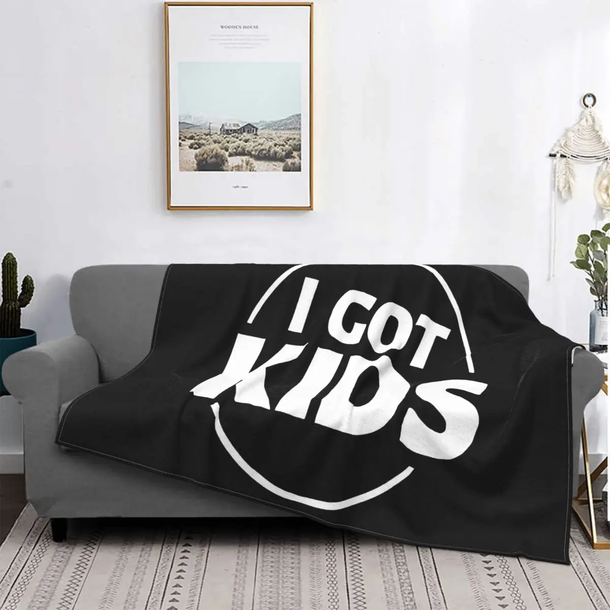 Стильное фланелевое одеяло Heath Slater I Got Kids для детей передняя и задняя части в