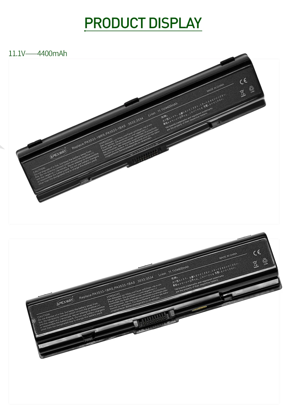 4400 мА/ч, Батарея для Toshiba PA3533U-1BAS PA3534U-1BRS PA3534U для спутникового A500 A205 A21 A300 A200 L300 L450D L500 L505 A215