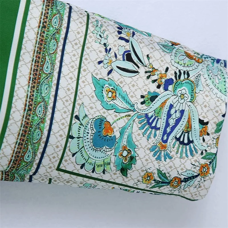 

Women 2021 Fashion Side Pocket Printed Pants Retro High Waist Zipper Loose Casual Trousers Streetwear