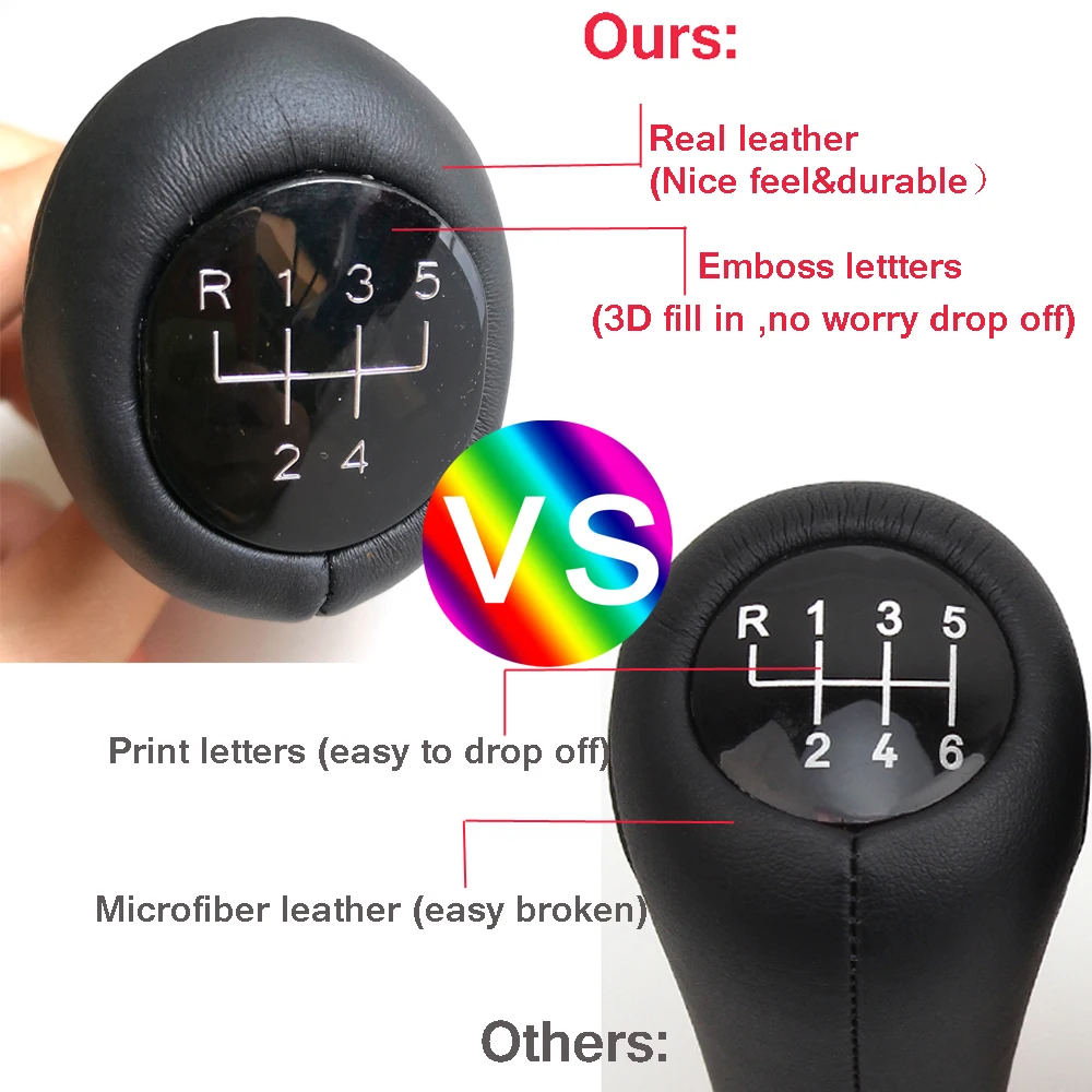 Ручка переключения передач из натуральной кожи 3d логотип для BMW E90 E60 E39 E36 E46 E87 E30 X5