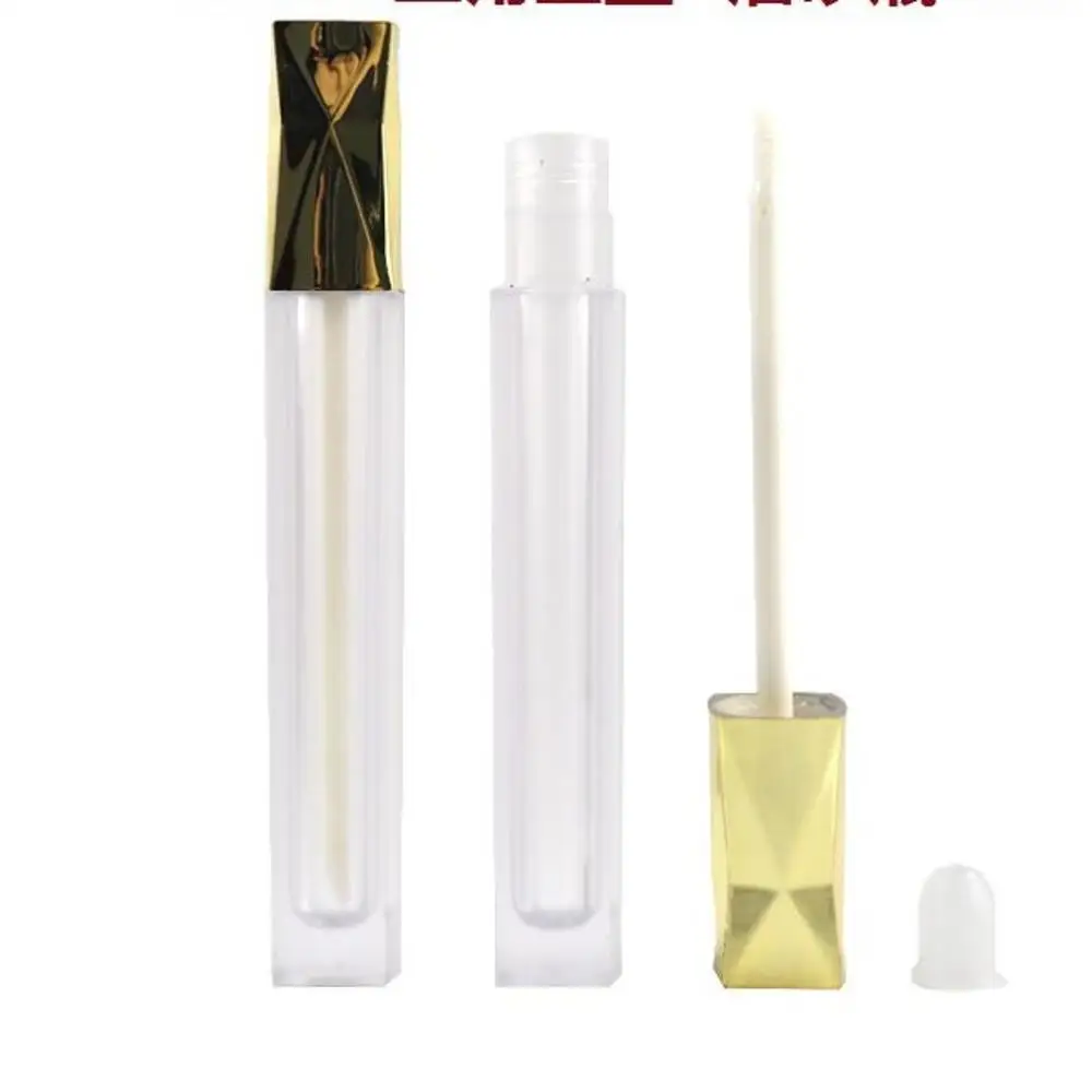 

1Pc 5ml Square Rose Gold Black Sliver Makeup Liquid Empty Lipstick Lip Gloss Tubes Transparent Cosmetic Refillable Container
