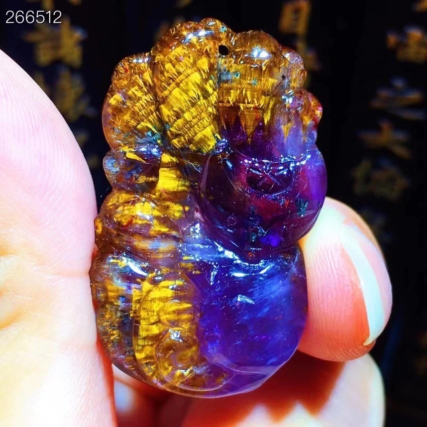 

Натуральный какоксенит, ауралит 23 дюйма, 9 хвостов, лиса, кулон, 33x20x6 мм, фиолетовый, Rtuilated кварц, для женщин и мужчин, канадский хрусталь, ювели...