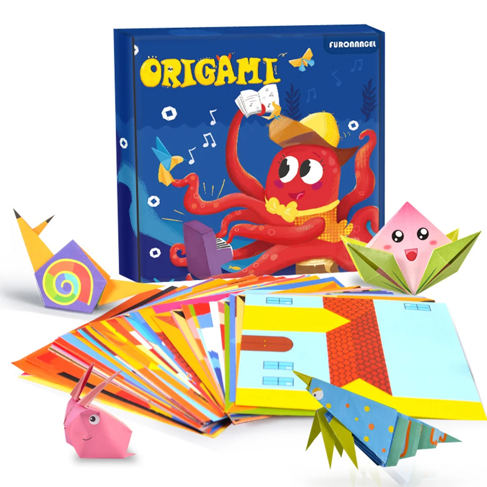 

108pcs DIY Craft Learning Montessori Toy Origami Paper Square Fun Kids Gift Hand Brain Coordination Home School Parent Child